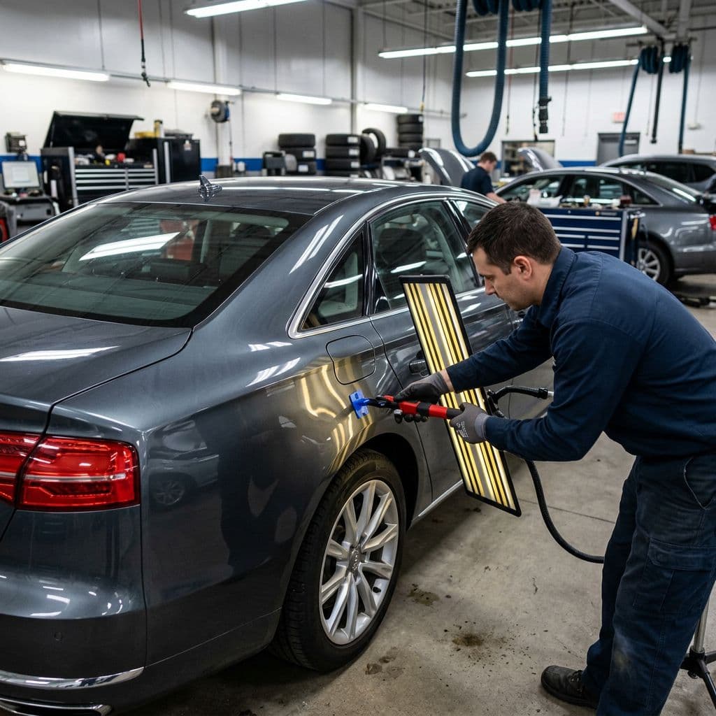 Audi göçük düzeltme işlemi - boyasız göçük onarım hizmeti